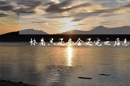 协商只还本金还完之后怎么处理 协商只还本金还完之后怎么处理