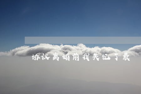协议离婚前我失忆了最 协议离婚前我失忆了最