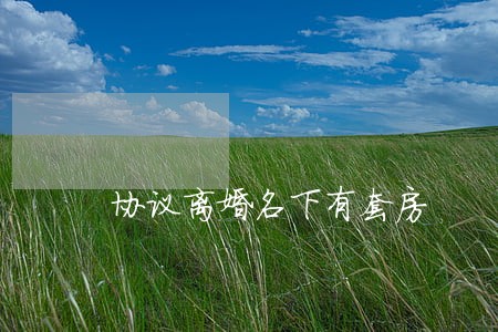 协议离婚名下有套房 协议离婚名下有套房