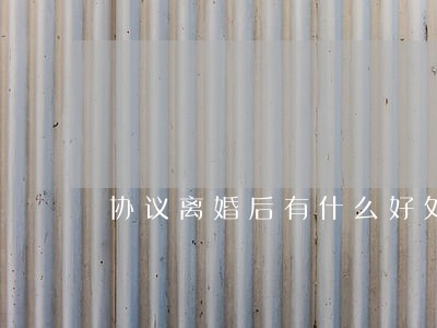 协议离婚后有什么好处 协议离婚后有什么好处