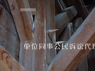 单位同事公民诉讼代理 单位同事公民诉讼代理
