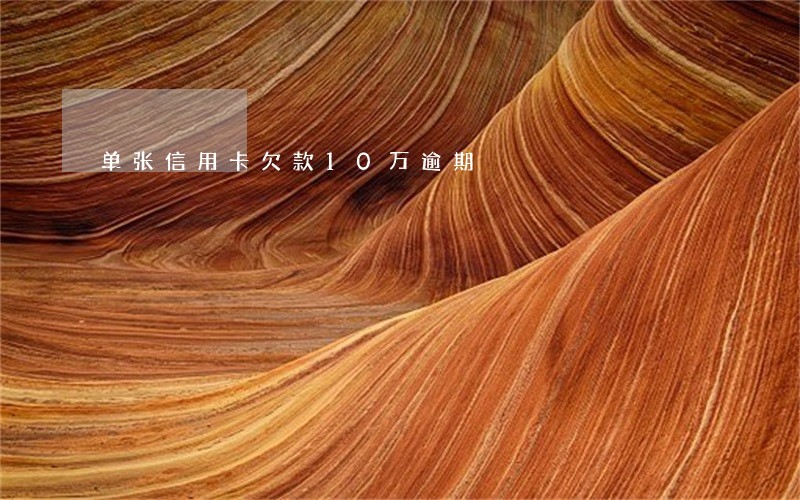 单张信用卡欠款10万逾期 单张信用卡欠款10万逾期