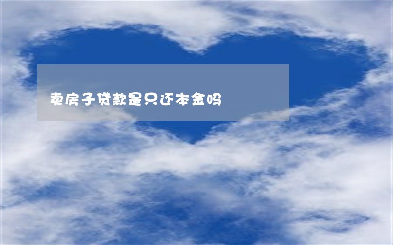 卖房子贷款是只还本金吗 卖房子贷款是只还本金吗