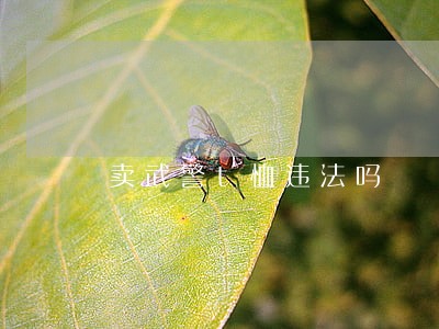 卖武警t恤违法吗