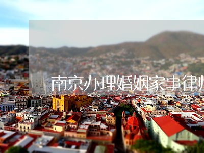 南京办理婚姻家事律师