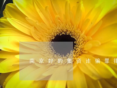 南京好的集资诈骗罪律师 南京好的集资诈骗罪律师