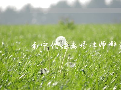 南宁代理离婚律师哪里找 南宁代理离婚律师哪里找