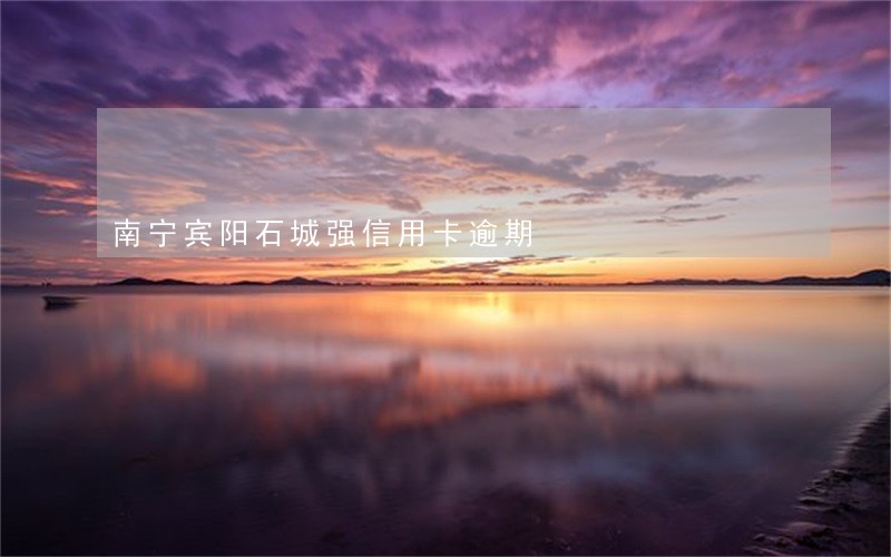 南宁宾阳石城强信用卡逾期 南宁宾阳石城强信用卡逾期