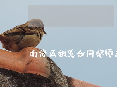 南海区租赁合同律师在线 南海区租赁合同律师在线