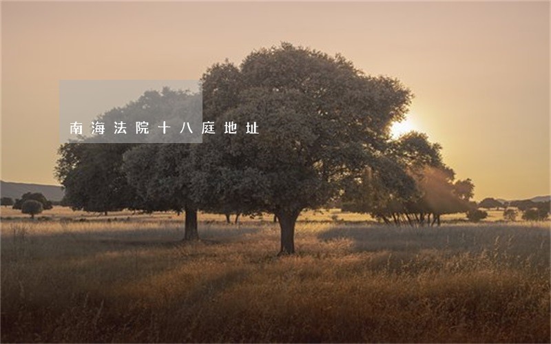 南海法院十八庭地址