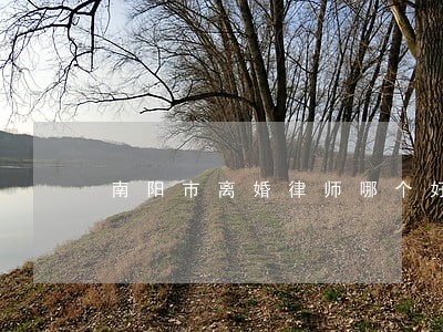 南阳市离婚律师哪个好 南阳市离婚律师哪个好