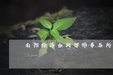 南阳经济合同律师事务所 南阳经济合同律师事务所