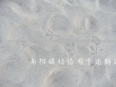 南阳银行信用卡逾期还不起怎么办 南阳银行信用卡逾期还不起怎么办