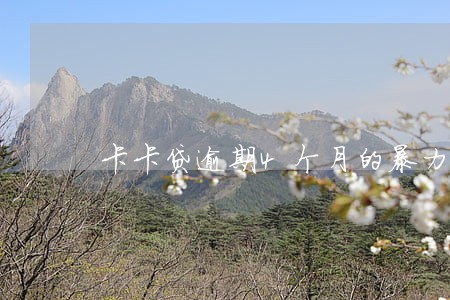 卡卡贷逾期4个月的暴力催收 卡卡贷逾期4个月的暴力催收