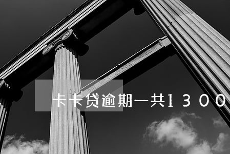 卡卡贷逾期一共13000多