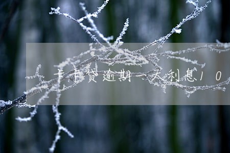 卡卡贷逾期一天利息100 卡卡贷逾期一天利息100