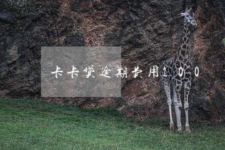 卡卡贷逾期费用100 卡卡贷逾期费用100