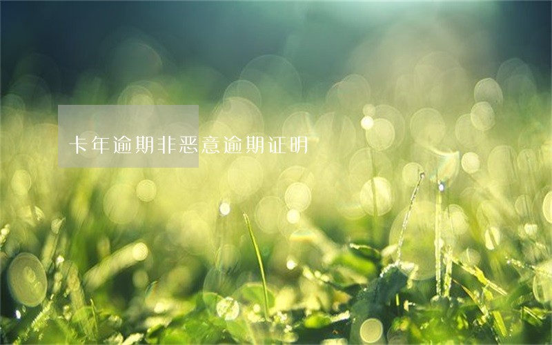 卡年逾期非恶意逾期证明