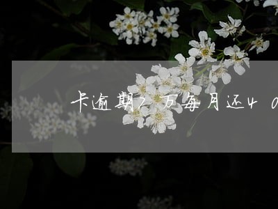 卡逾期7万每月还4000