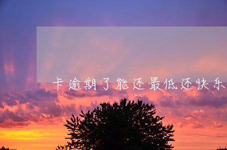 卡逾期了能还最低还快乐