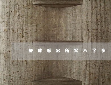 却被派出所写入了多条违法记录 却被派出所写入了多条违法记录