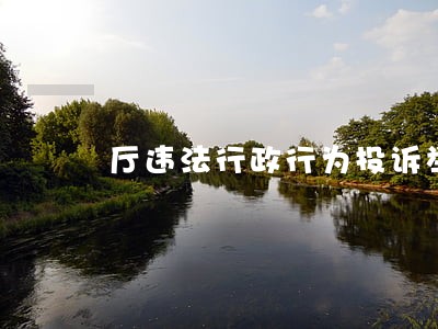 厅违法行政行为投诉举报登记 厅违法行政行为投诉举报登记