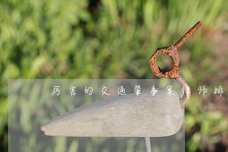 厉害的交通肇事案律师排行 厉害的交通肇事案律师排行