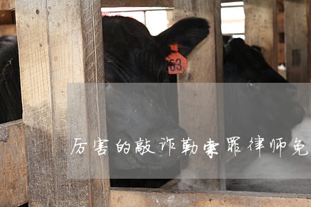 厉害的敲诈勒索罪律师免费咨询 厉害的敲诈勒索罪律师免费咨询