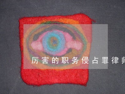 厉害的职务侵占罪律师 厉害的职务侵占罪律师