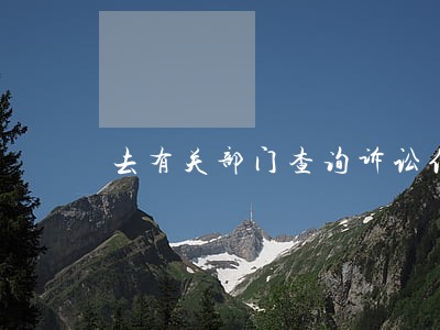 去有关部门查询诉讼信息 去有关部门查询诉讼信息