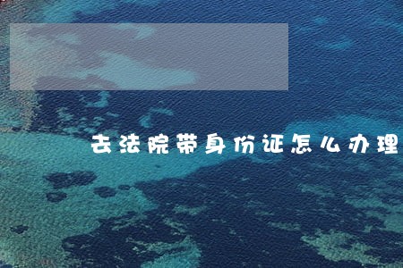 去法院带身份证怎么办理吗 去法院带身份证怎么办理吗