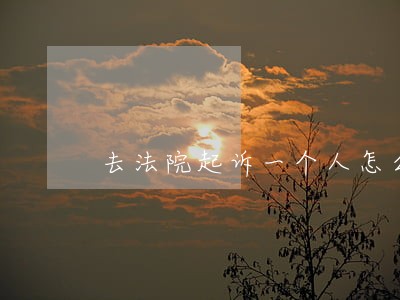 去法院起诉一个人怎么处理