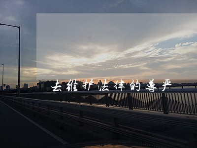 去维护法律的尊严 去维护法律的尊严