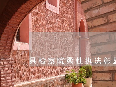 县检察院柔性执法彰显司法温度 县检察院柔性执法彰显司法温度