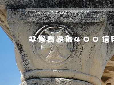双黑有逾期400信用分 双黑有逾期400信用分
