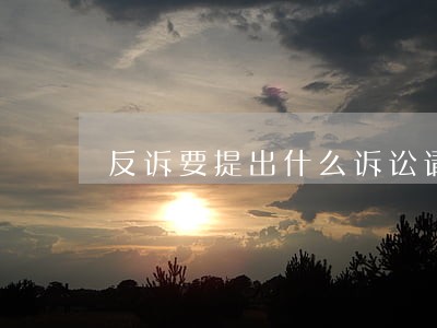 反诉要提出什么诉讼请求 反诉要提出什么诉讼请求