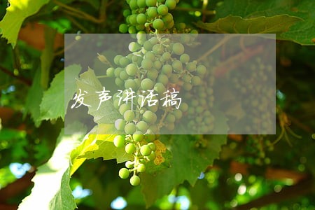 发声讲话稿