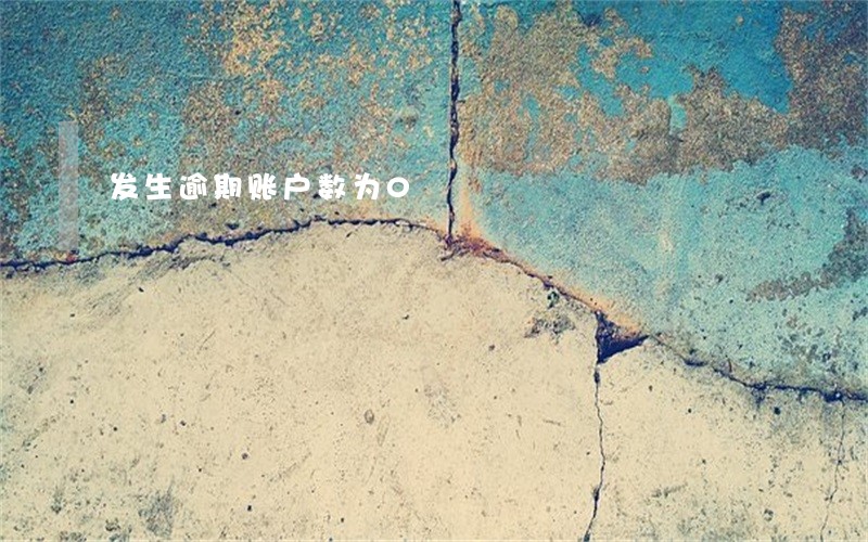 发生逾期账户数为0
