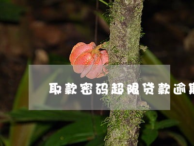 取款密码超限贷款逾期 取款密码超限贷款逾期