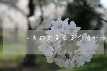 口头约定是否是合同纠纷 口头约定是否是合同纠纷