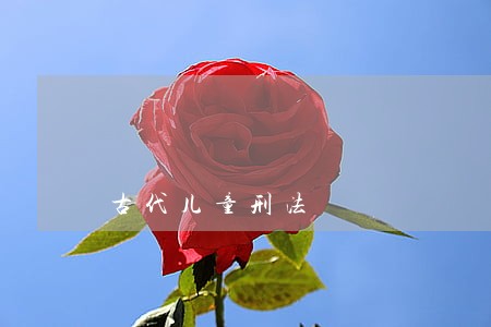 古代儿童刑法 古代儿童刑法