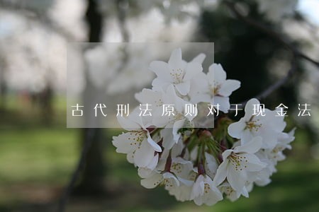 古代刑法原则对于现金法律的影响 古代刑法原则对于现金法律的影响