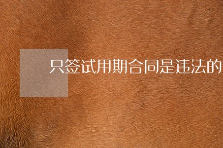 只签试用期合同是违法的嘛 只签试用期合同是违法的嘛