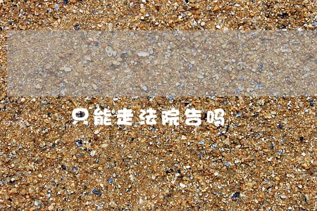 只能走法院告吗 只能走法院告吗