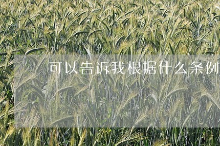 可以告诉我根据什么条例 可以告诉我根据什么条例