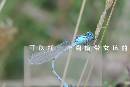 可以找一个离婚带女孩的男人吗 可以找一个离婚带女孩的男人吗