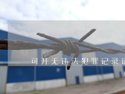 可开无违法犯罪记录证明吗 可开无违法犯罪记录证明吗