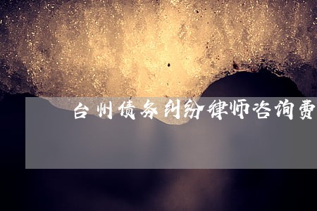 台州债务纠纷律师咨询费用 台州债务纠纷律师咨询费用