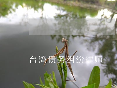 台湾债务纠纷律师 台湾债务纠纷律师