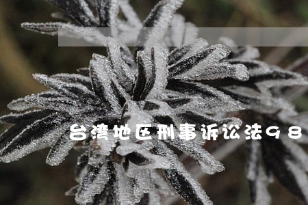 台湾地区刑事诉讼法98年 台湾地区刑事诉讼法98年